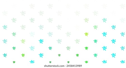 Light blue, yellow vector background with covid-19 symbols. Abstract illustration with biological gradient shapes. Design for biohazard warning.