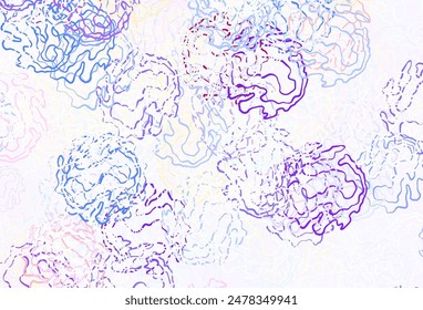 Light Blue, Yellow vector background with circles, curves. Illustration with colorful circles, lines in abstract style. Pattern for beautiful websites.