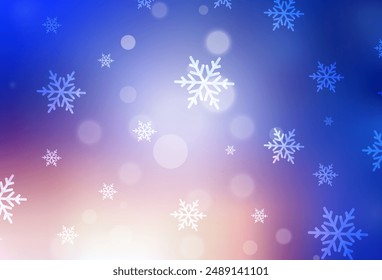 Light Blue, Yellow vector background in Xmas style. Colorful illustration with Christmas simbols and signs. Template for lettering, typography.