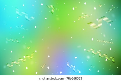 Light Blue, Yellow vector background with xmas confetti. Blurred decorative design in anniversary style with confetti. The template can be used as a background for postcards.