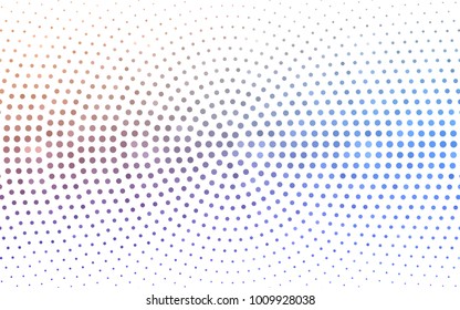 Light Blue, Yellow vector banner set of circles, spheres. Donuts Background. Creative Design Templates. Technology halftone illustration.