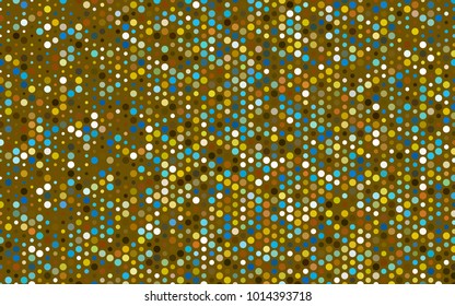 Light Blue, Yellow vector banner with circles, spheres. Abstract spots. Background of Art bubbles in halftone style with colored gradient.