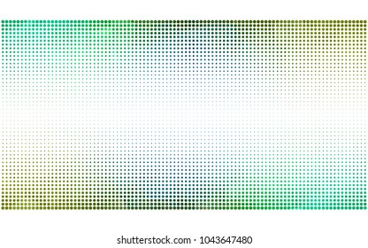 Light Blue, Yellow vector banner set of circles, spheres. Donuts Background. Creative Design Templates. Technology halftone illustration.