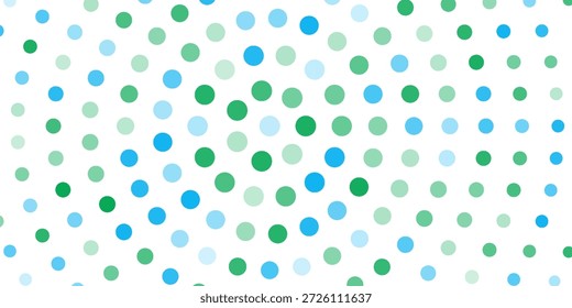 Azul claro, Anuncio de Vector amarillo con círculos, esferas. Manchas Abstractas. Fondo de burbujas de arte en estilo semitono con degradado de color.