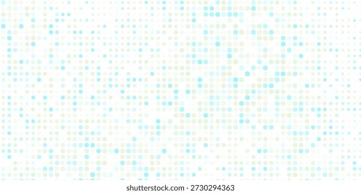 Hellblauer, gelber Vektorbanner mit Kreisen, Kugeln. Abstrakte Punkte. Hintergrund Kunstblasen im Halbtonstil mit Farbverlauf.