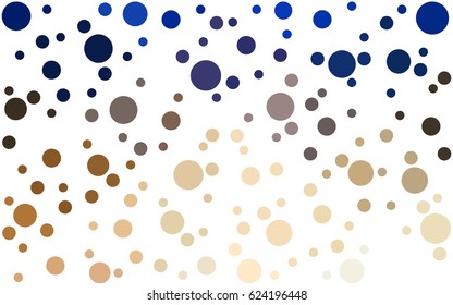 Light Blue, Yellow vector banner set of circles, spheres. Donuts Background. Creative Design Templates. Technology halftone illustration.