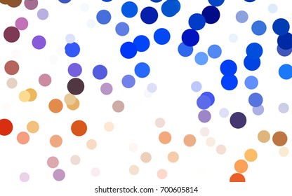 Light Blue, Yellow vector banner with circles, spheres. Abstract spots. Background of Art bubbles in halftone style with colored gradient.