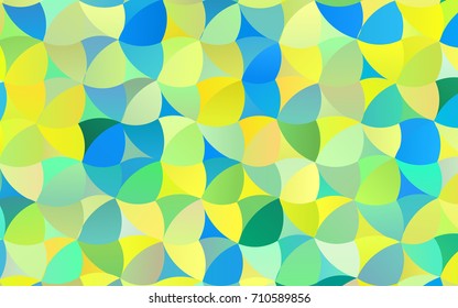 Light Blue, Yellow vector banner with circles, spheres. Abstract spots. Background of Art bubbles in halftone style with colored gradient.