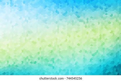 Light Blue, Yellow vector banner with circles, spheres. Abstract spots. Background of Art bubbles in halftone style with colored gradient.
