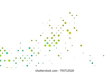 Light Blue, Yellow vector banner with circles, spheres. Abstract spots. Background of Art bubbles in halftone style with colored gradient.