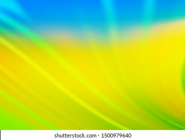 Light Blue, Yellow vector blur pattern. Creative illustration in halftone style with gradient. The elegant pattern for brand book.