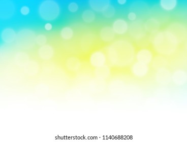 Light Blue, Yellow vector blurred shine abstract background. A completely new color illustration in a bokeh style. Brand new design for your business.