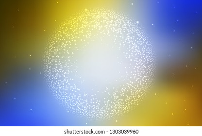 Light Blue, Yellow vector blurred background. Glitter abstract illustration with gradient design. Smart design for your work.