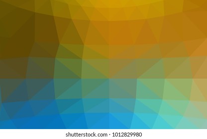 Light Blue, Yellow vector blurry triangle background design. Geometric background in Origami style with gradient. 