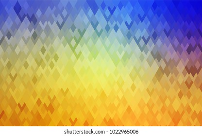 Light Blue, Yellow vector blurry rectangular background. Geometric background in square style with gradient. The pattern can be used for brand-new background.