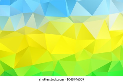 Light Blue, Yellow vector blurry triangle pattern. Geometric illustration in Origami style with gradient.  Triangular pattern for your business design.
