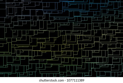 Light Blue, Yellow vector blurry rectangular background. Geometric background in square style with gradient. The pattern can be used for brand-new background.