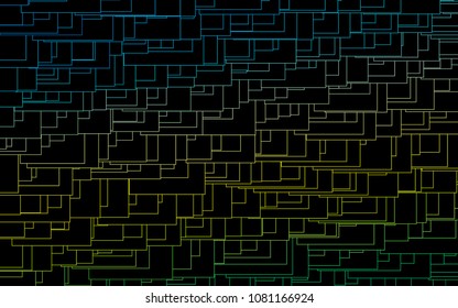Light Blue, Yellow vector blurry rectangular background. Geometric background in square style with gradient. The pattern can be used for brand-new background.