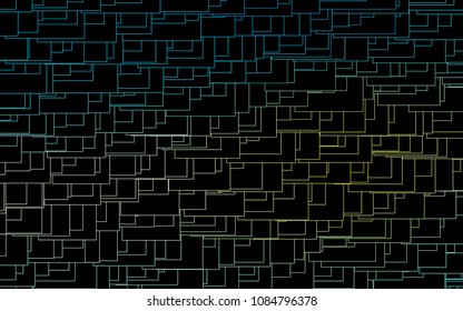 Light Blue, Yellow vector blurry rectangular background. Geometric background in square style with gradient. The pattern can be used for brand-new background.