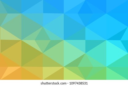 Light Blue, Yellow vector blurry triangle background design. Geometric background in Origami style with gradient. 
