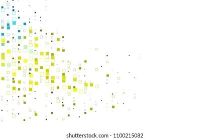 Light Blue, Yellow vector blurry rectangular background. Geometric background in square style with gradient. The pattern can be used for brand-new background.