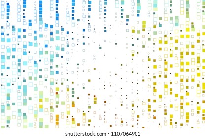 Light Blue, Yellow vector blurry rectangular background. Geometric background in square style with gradient. The pattern can be used for brand-new background.