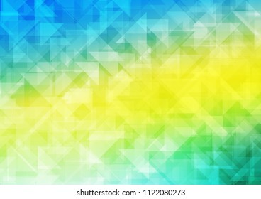 Light Blue, Yellow vector blurry hexagon blurry triangle. Creative geometric illustration in Origami style with gradient. The elegant pattern can be used as part of a brand book.