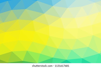 Light Blue, Yellow vector blurry hexagon blurry triangle. Creative geometric illustration in Origami style with gradient. A completely new template for your business design.