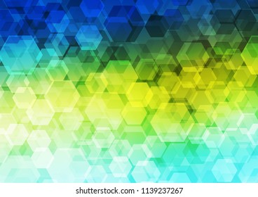 Light Blue, Yellow vector blurry hexagon pattern. Modern geometrical abstract illustration with gradient. The elegant pattern can be used as part of a brand book.