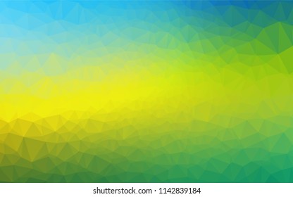 Light Blue, Yellow vector blurry hexagon pattern. Shining colored illustration in a Brand new style. Triangular pattern for your business design.