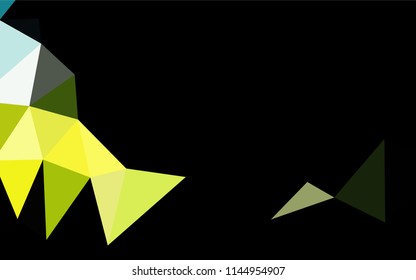 Light Blue, Yellow vector blurry hexagon pattern. Triangular geometric sample with gradient.  Brand new style for your business design.