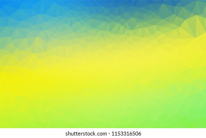 Light Blue, Yellow vector blurry hexagon pattern. Geometric illustration in Origami style with gradient.  The textured pattern can be used for background.