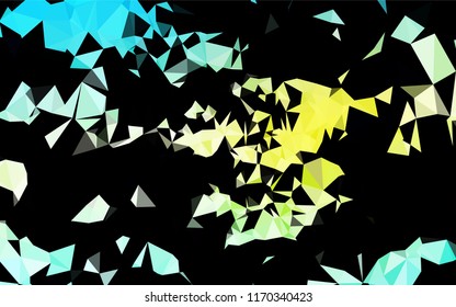 Light Blue, Yellow vector blurry hexagon template. Geometric illustration in Origami style with gradient.  The best triangular design for your business.