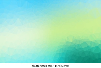 Light Blue, Yellow vector blurry hexagon template. Creative illustration in halftone style with gradient. The textured pattern can be used for background.