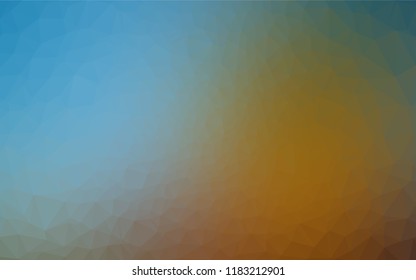 Light Blue, Yellow vector blurry hexagon template. Geometric illustration in Origami style with gradient.  The template can be used as a background for cell phones.