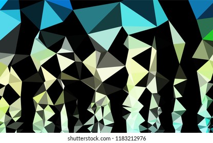 Light Blue, Yellow vector blurry hexagon pattern. Triangular geometric sample with gradient.  Brand new design for your business.
