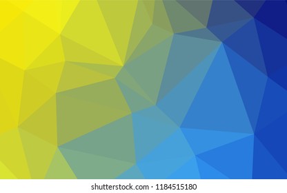 Light Blue, Yellow vector blurry triangle pattern. Geometric illustration in Origami style with gradient.  Brand-new design for your business.