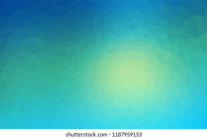 Light Blue, Yellow vector blurry hexagon pattern. Creative illustration in halftone style with gradient. A completely new template for your business design.