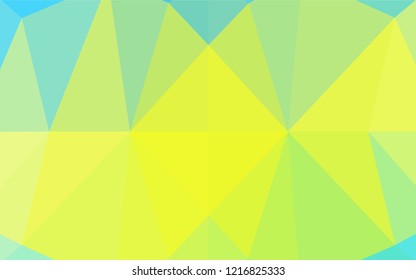 Light Blue, Yellow vector blurry hexagon texture. Geometric illustration in Origami style with gradient.  Triangular pattern for your business design.