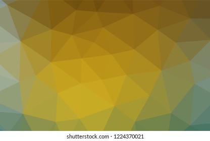 Light Blue, Yellow vector blurry hexagon texture. Triangular geometric sample with gradient.  Brand new style for your business design.