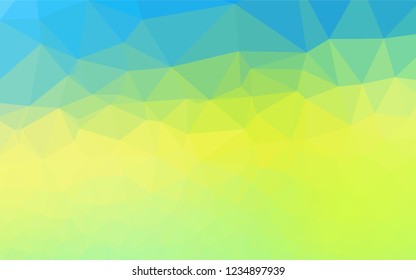 Light Blue, Yellow vector blurry hexagon pattern. Creative geometric illustration in Origami style with gradient. Triangular pattern for your business design.