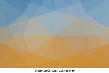 Light Blue, Yellow vector blurry hexagon texture. Geometric illustration in Origami style with gradient.  The best triangular design for your business.