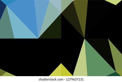 Light Blue, Yellow vector blurry hexagon pattern. A sample with polygonal shapes. Triangular pattern for your business design.