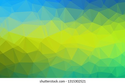 Light Blue, Yellow vector blurry triangle pattern. Triangular geometric sample with gradient.  Brand new design for your business.