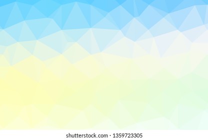 Light Blue, Yellow vector blurry triangle pattern. An elegant bright illustration with gradient. Polygonal design for your web site.