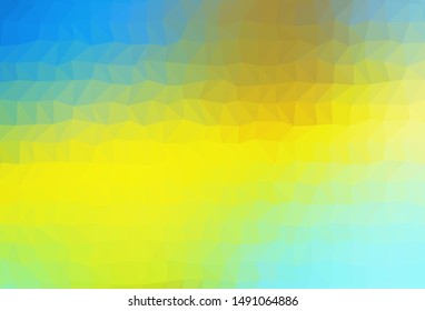 Light Blue, Yellow vector blurry triangle texture. Creative illustration in halftone style with gradient. Template for your brand book.