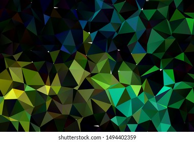 Light Blue, Yellow vector blurry triangle template. Creative illustration in halftone style with gradient. Textured pattern for background.