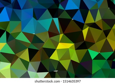 Light Blue, Yellow vector blurry triangle pattern. Colorful illustration in Origami style with gradient.  Brand new style for your business design.