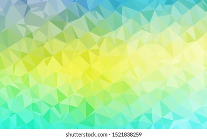 Light Blue, Yellow vector blurry triangle texture. Colorful illustration in Origami style with gradient.  The best triangular design for your business.
