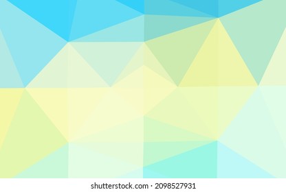 Light Blue, Yellow vector blurry triangle template. Geometric illustration in Origami style with gradient. New texture for your design.